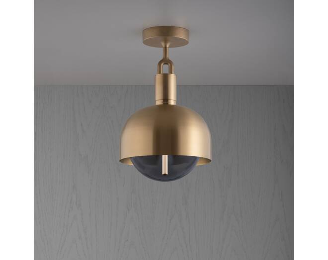 Forked Ceiling/Brass/Medium Brass Shade/Medium Smoked
