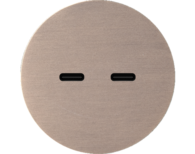 Rond 2.0 USB-C 2X (30W) - s. trim - light bronze
