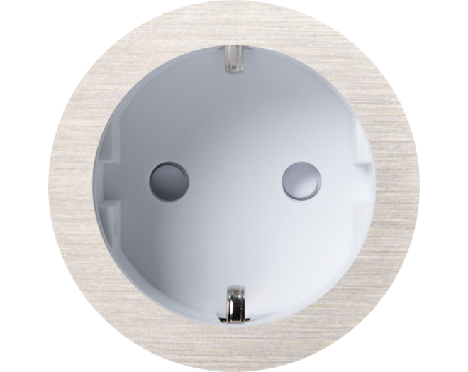 Rond 2.0 Socket F - s. trim - brushed nickel - white cup