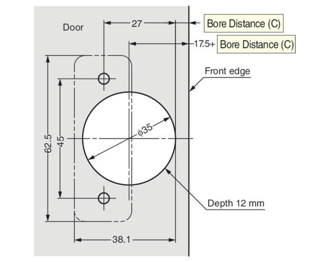 Opdekscharnier RVS SUS304 met soft close, 3D verstelbaar