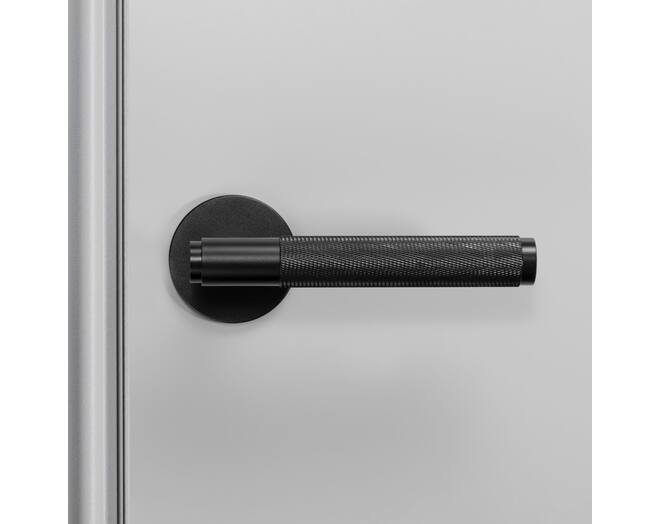Door Handle Set/Unsprung/Cross/Black