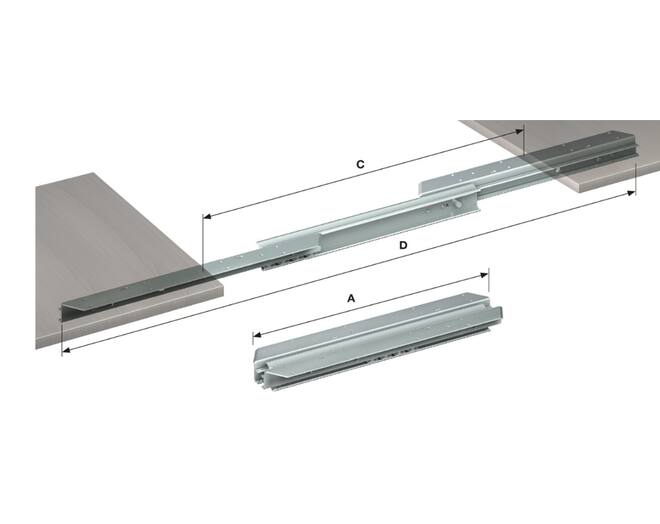 Tafelgeleider voor opening 838mm, prijs per set