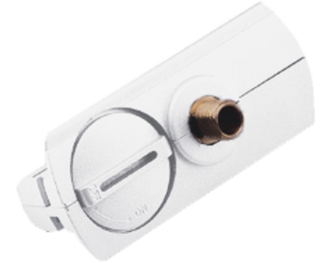 Adaptor wit 1-fase rail met 1x M10 buitendraad