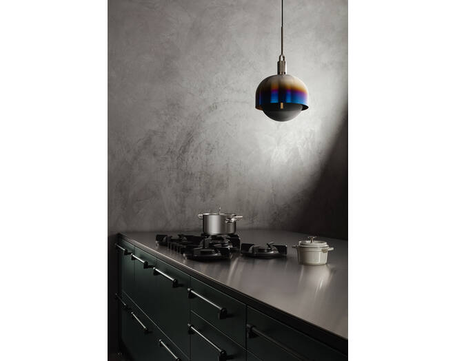 Forked Pendant/Steel/Medium Burnt Steel Shade/Medium O