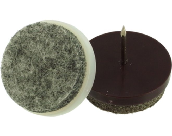 Silentaglijder 24mm bruin kunststof met grijs vilt