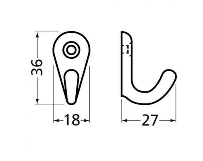 Handdoekhaak zwart