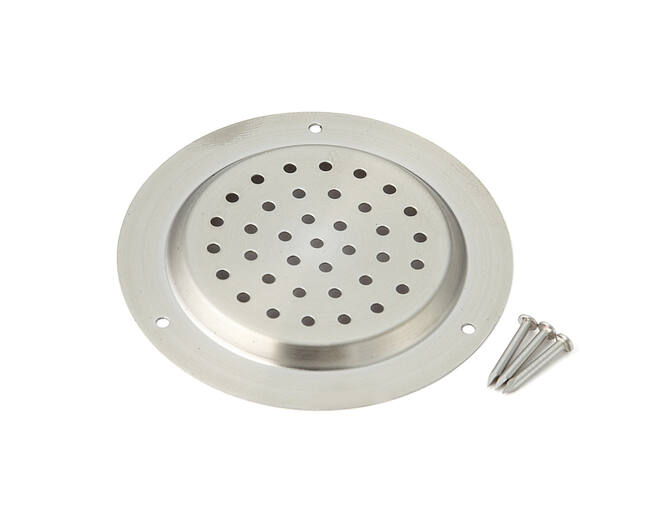 Luchtrooster rond 70mm buitenmaat, RVS, boormaat 55mm
