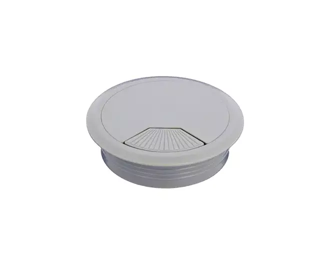 Kabeldoorvoer klep met veer 80mm kunststof grijs