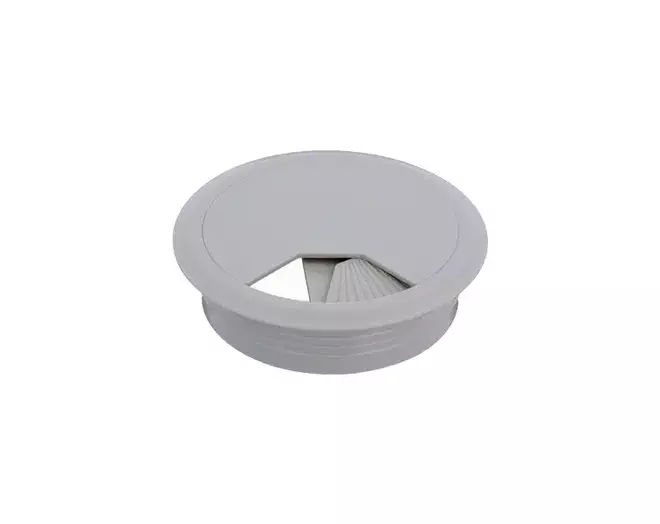 Kabeldoorvoer klep met veer 80mm kunststof grijs
