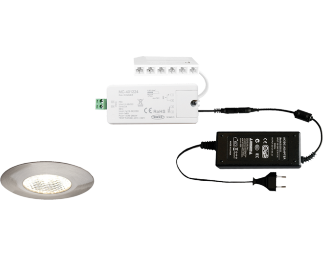 9x Pixel 24V RVS Look + Dali ontvanger + Driver 24W
