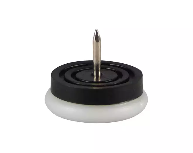 Glijnagel 20mm wit hoogte 10mm met beweegbare kunststof