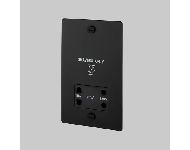 115V/230V Shaver Socket - Black - Black Interior