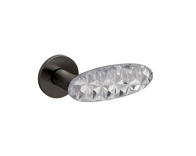 Olivari deurkruk Crystal Diamond op rozet antraciet