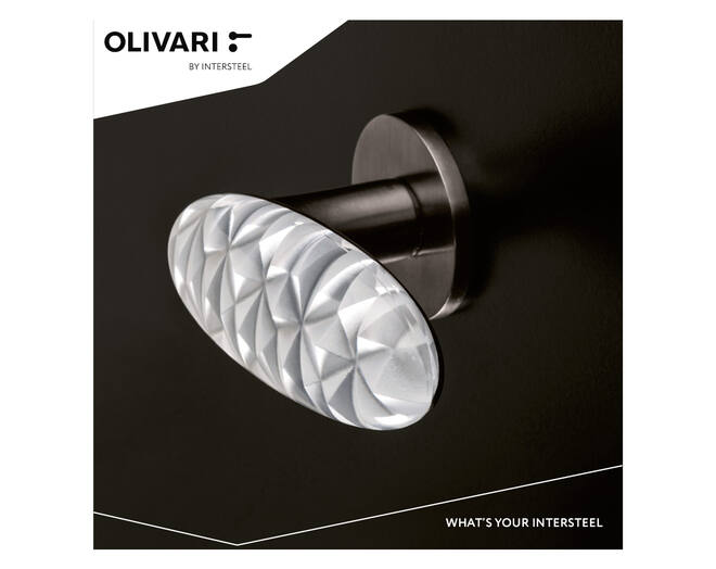 Olivari deurkruk Crystal Diamond op rozet antraciet