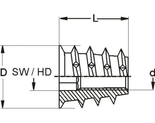 Rampabus SKDZ M6/12.5x25mm conisch geel verzinkt