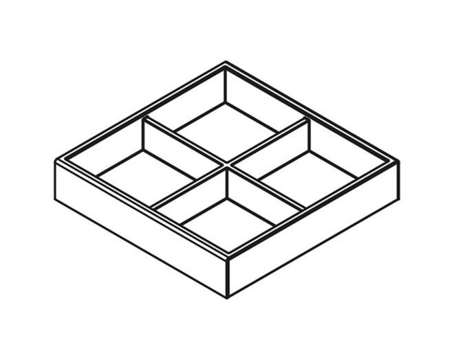 CubiLux vierkant Leder 32 x 150 x 150mm met 4 vakken Kleur:
