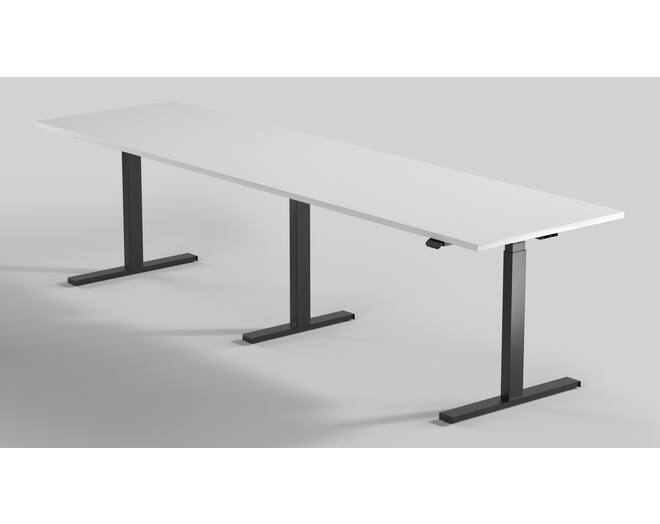 Milano Vergader voor een blad tot 4000mm. Zwart RAL9005.