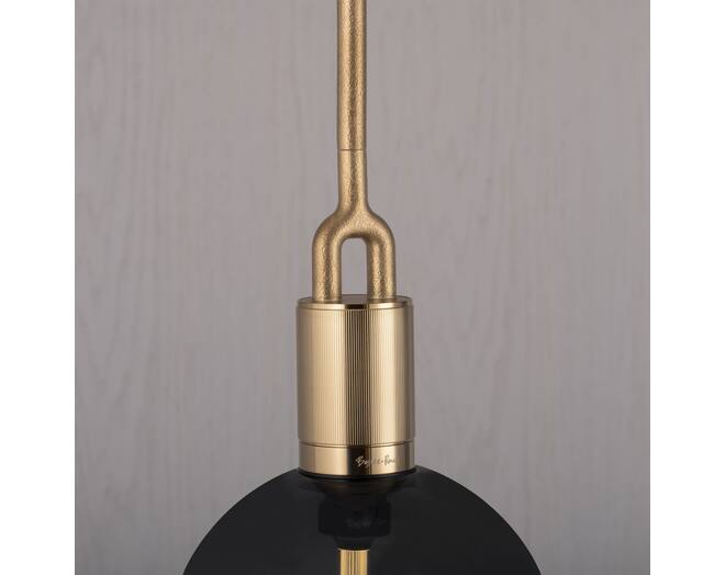 Forked Pendant/Brass/Medium Smoked Globe