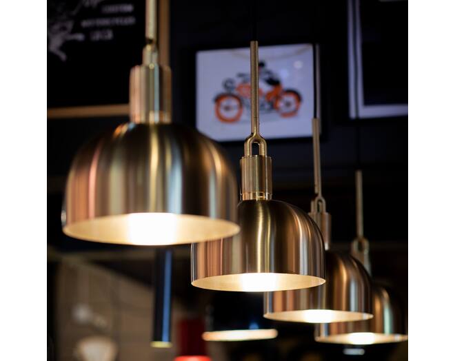 Forked Pendant/Steel/Medium Steel Shade