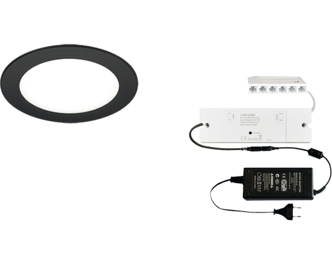 5x Smally XS Plus mat zwart 24V+ ZigBee D-Motion + Driver 24