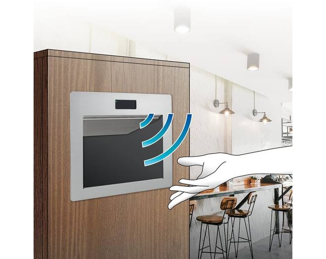 Afvaldoorlaat RVS met sensor contactloos openen 234x160x319