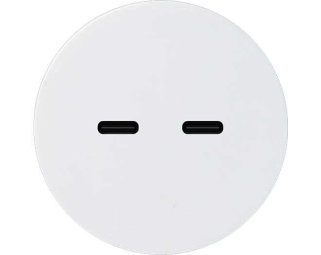 Rond 2.0 USB-C 2X (30W) - s. trim - white alu