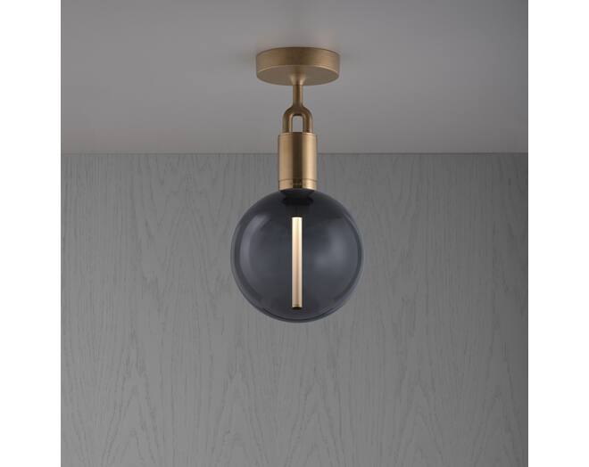 Forked Ceiling/Brass/Medium Smoked Globe