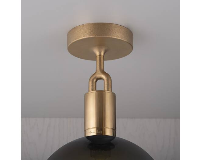 Forked Ceiling/Brass/Medium Smoked Globe