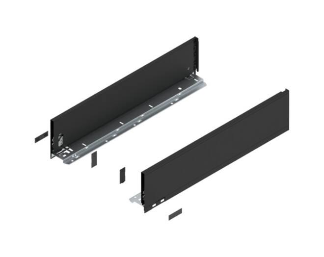 Legrabox ladezijde K 550mm, carbon zwart, hoogte 128,5mm