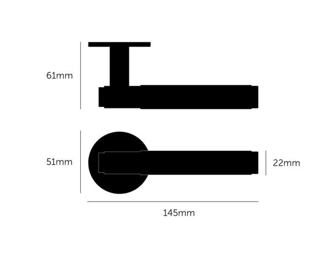 Fixed Door Handle/Single-Sided/Cross/Black