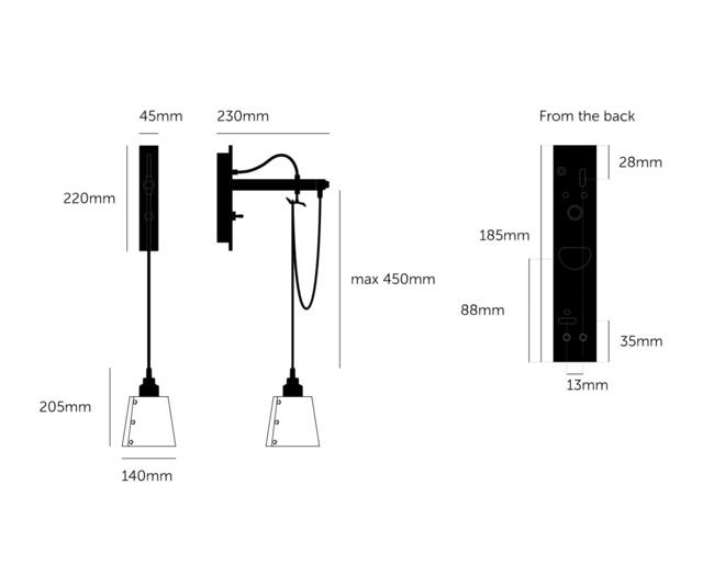 Hooked Wall Small Graphite/Steel