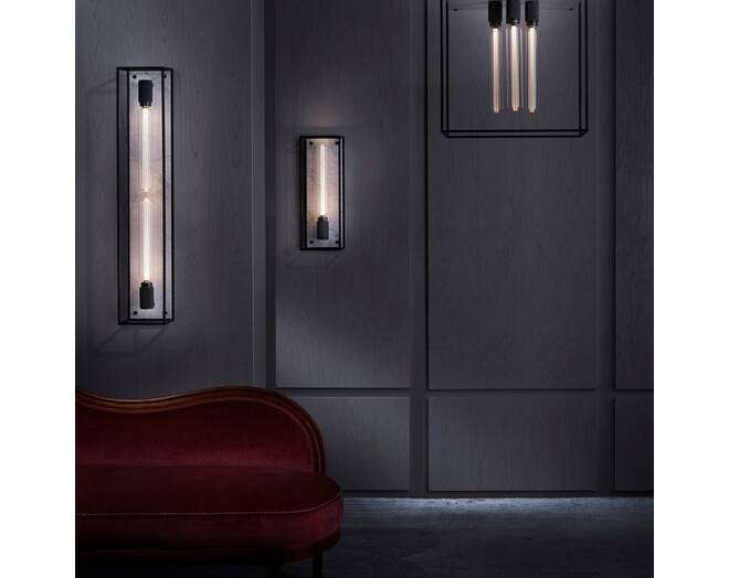 Caged Wall Light/Large/White Marble