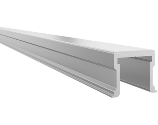 Spaceship onderrail voor deuren vanaf 24mm, lengte 1250mm