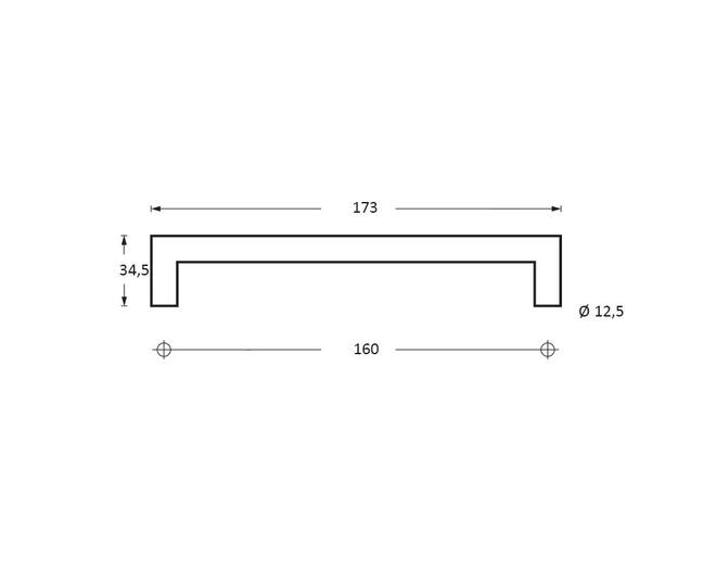 Meubelgreep 173 mm zwart