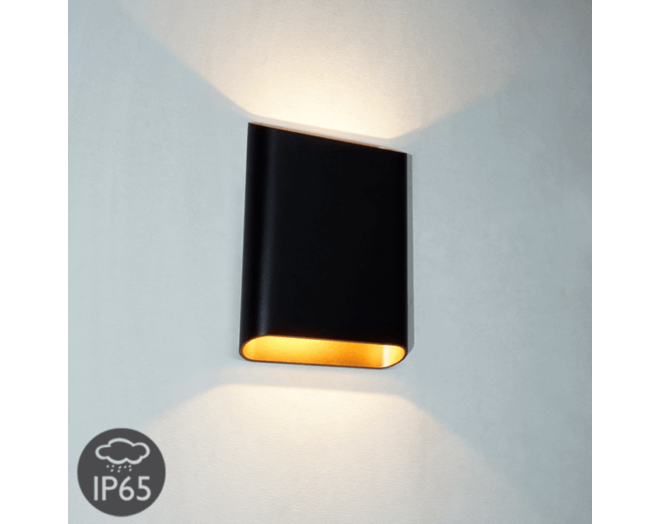 Wandlamp Valencia L Zwart up/down Dimbaar IP-65