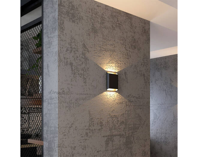 Wandlamp Valencia L Zwart up/down Dimbaar IP-65