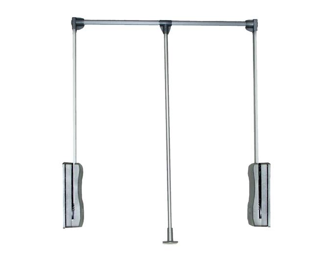Garderobelift zilver, draagkracht 18-20kg. kastbreedte 70-93