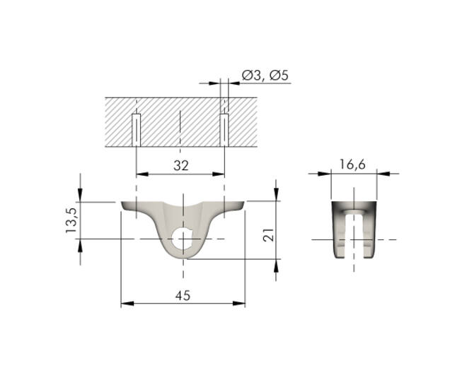 Klepbevestiging voor Kraby/Compact