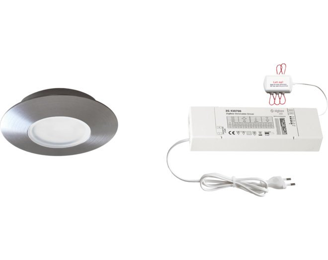 4x Napoli rond RVS DTW 3000K-2200K+4x verl+ZigBee