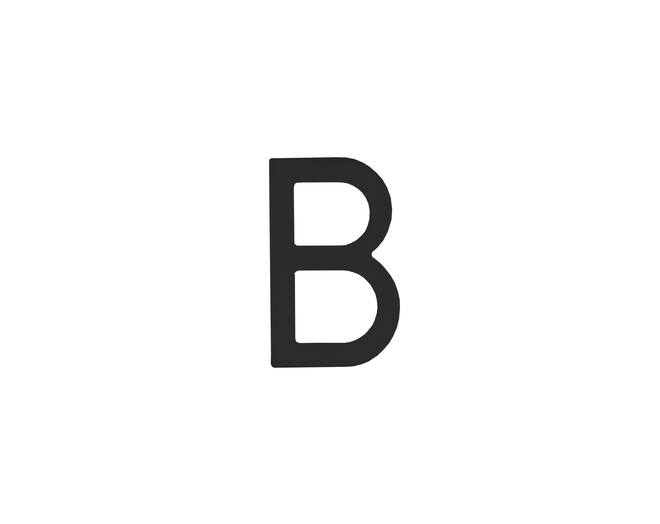 Huisletter B 100mm zwart