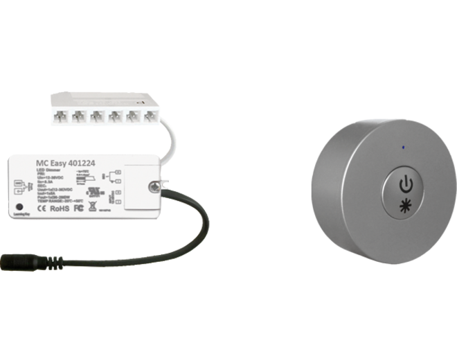 MC-Easy RF ontvanger + MC-Easy 1 knops zilvergrijs