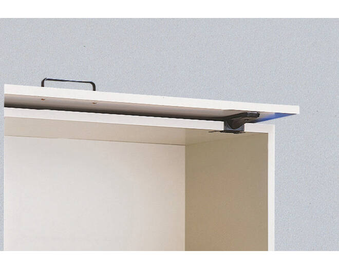 Bovenklepbeslag FLIPPER boven op de kast, met soft close