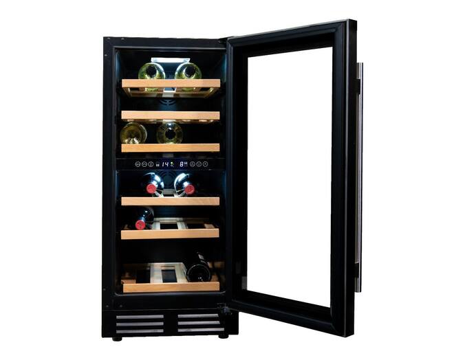 Vinata Wijnklimaatkast Premium, RVS glazen deur, 32 Flessen