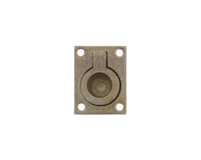 Luikring rechthoekig 41 x 31 mm messing getrommeld