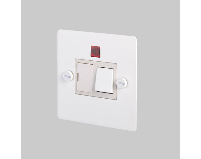 13A Dp Switched Fcu w/ Neon - White - White Interior