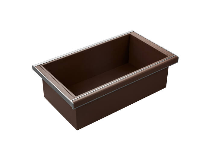 706054 B Series - Leather Clothes Basket (D) - 900mm, Brown