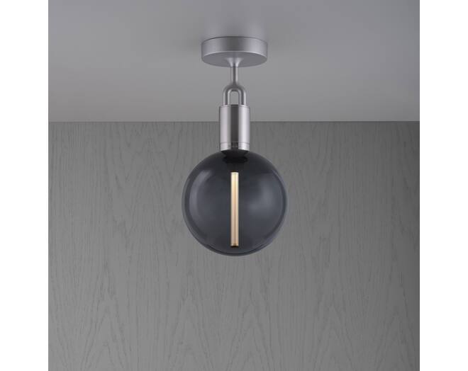 Forked Ceiling/Steel/Medium Smoked Globe