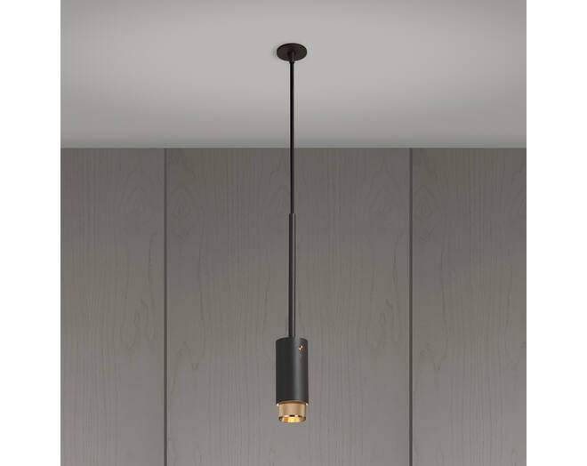 Exhaust Pendant/Cross/Graphite/Brass