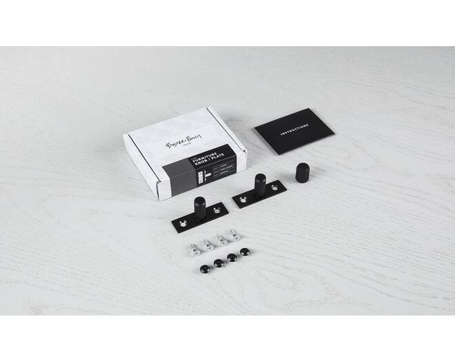 Furniture Knob/Plate/Linear/Set Of 2/Black