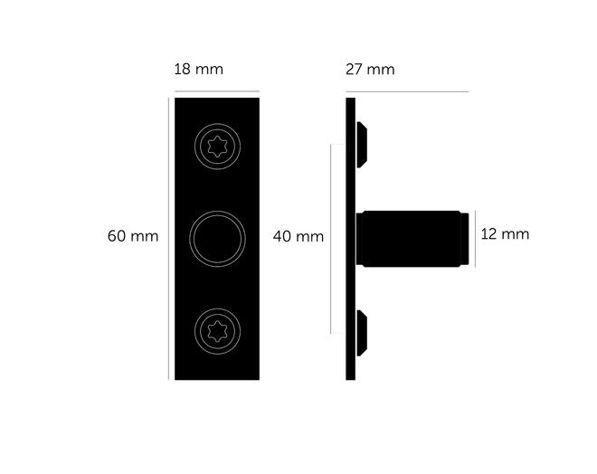 Furniture Knob/Plate/Linear/Set Of 2/Black